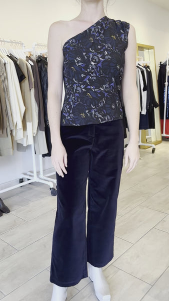 Laura Urbinati - One Shoulder Top - Ink/ Charcoal/ Blue/ Black